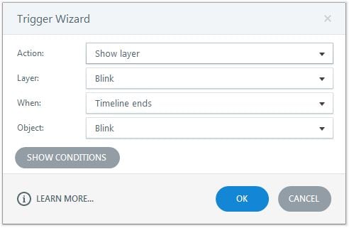 Trigger2 show layer blink