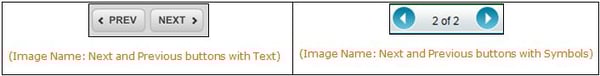 Next and Previous buttons 