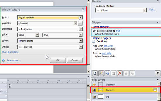 Change a variable value to “true”
