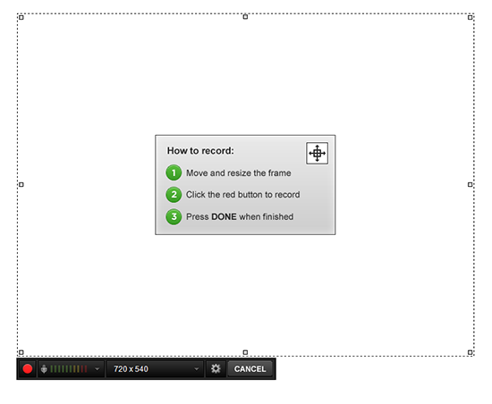 Click on the Record Screen Icon