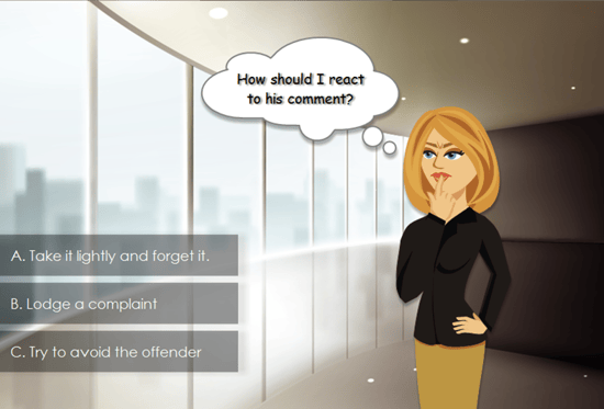 Compliance training scenario created using Articulate Storyline