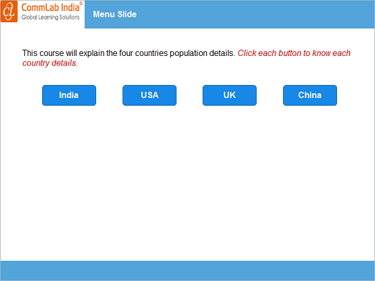 Create menu slide with clickable buttons
