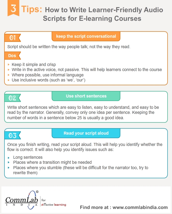 eLearning Courses: Tips to Write Audio Script [Infographic]