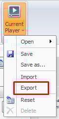 Export and import the designed template
