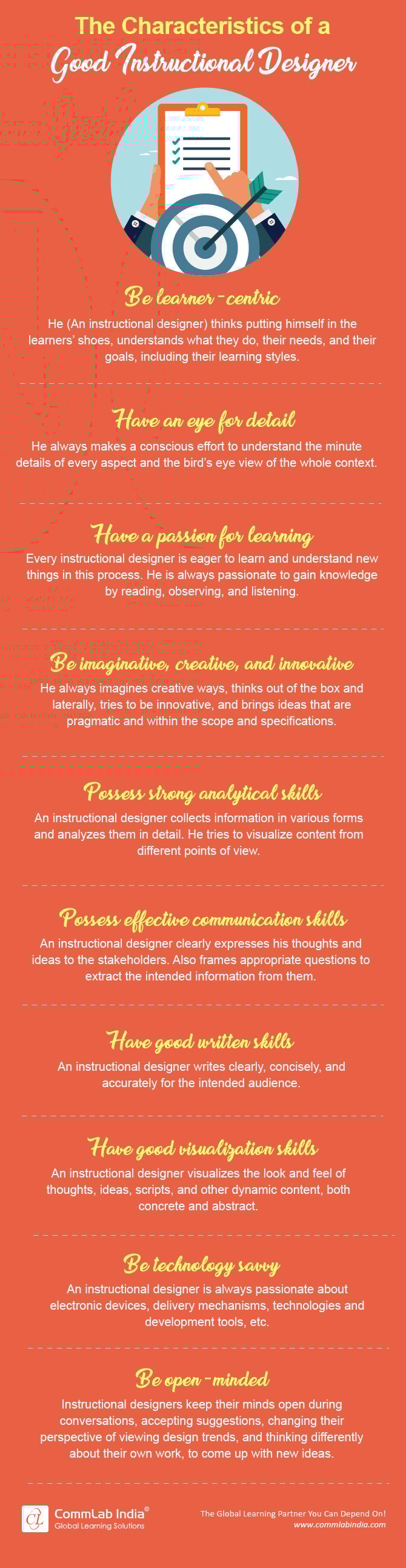The Characteristics of a Good Instructional Designer [Infographic]