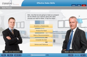 Screenshot of a Scenario Showint the Sales Etiquettes