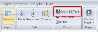 Select colors and effects from player properties