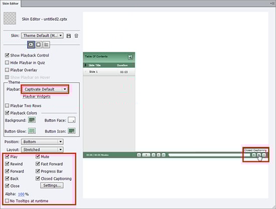 Select the required options 