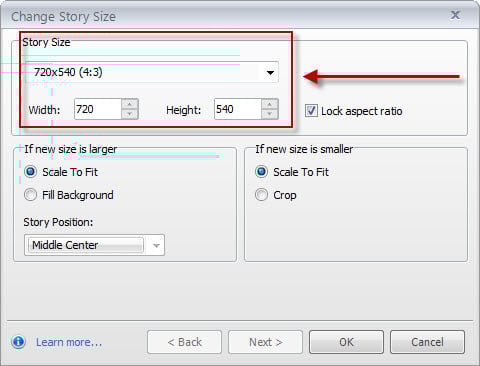Set Story Size
