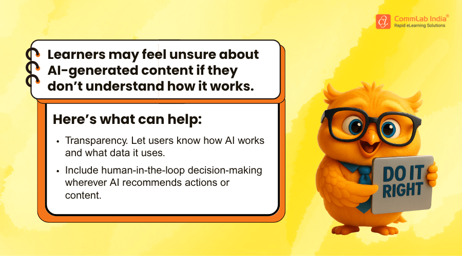 How to Build Learner Trust in AI-Generated Content?