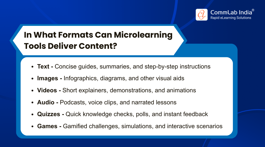In What Formats Can Microlearning Tools Deliver Content?