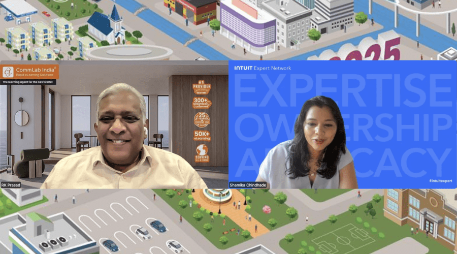 RK and Shamika exchange insights at LearnFlux 2025