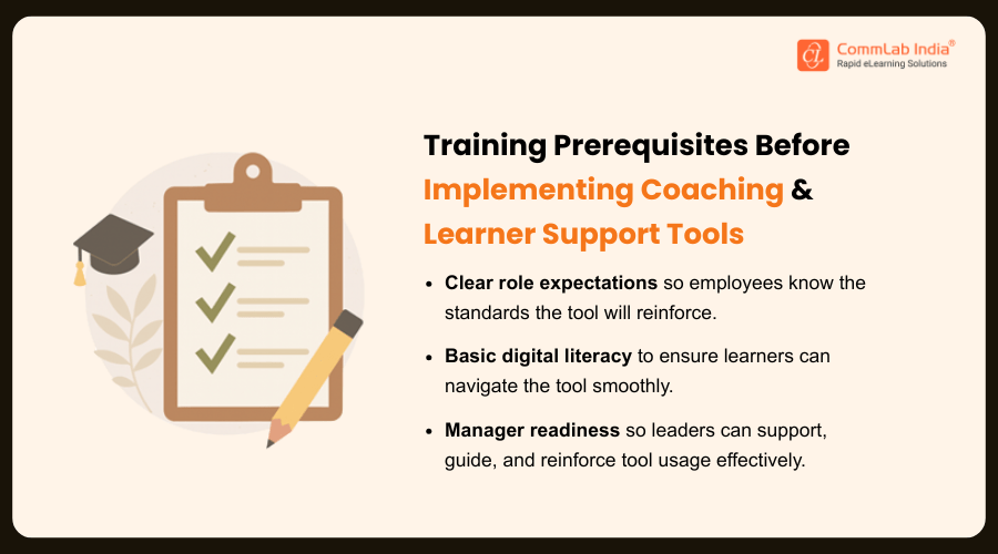 Training Prerequisites Before Implementing Coaching and Learner Support Tools