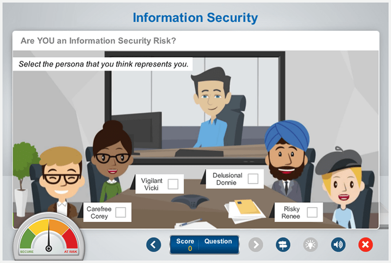 Gamified eLearning with Scenarios for Information Security
