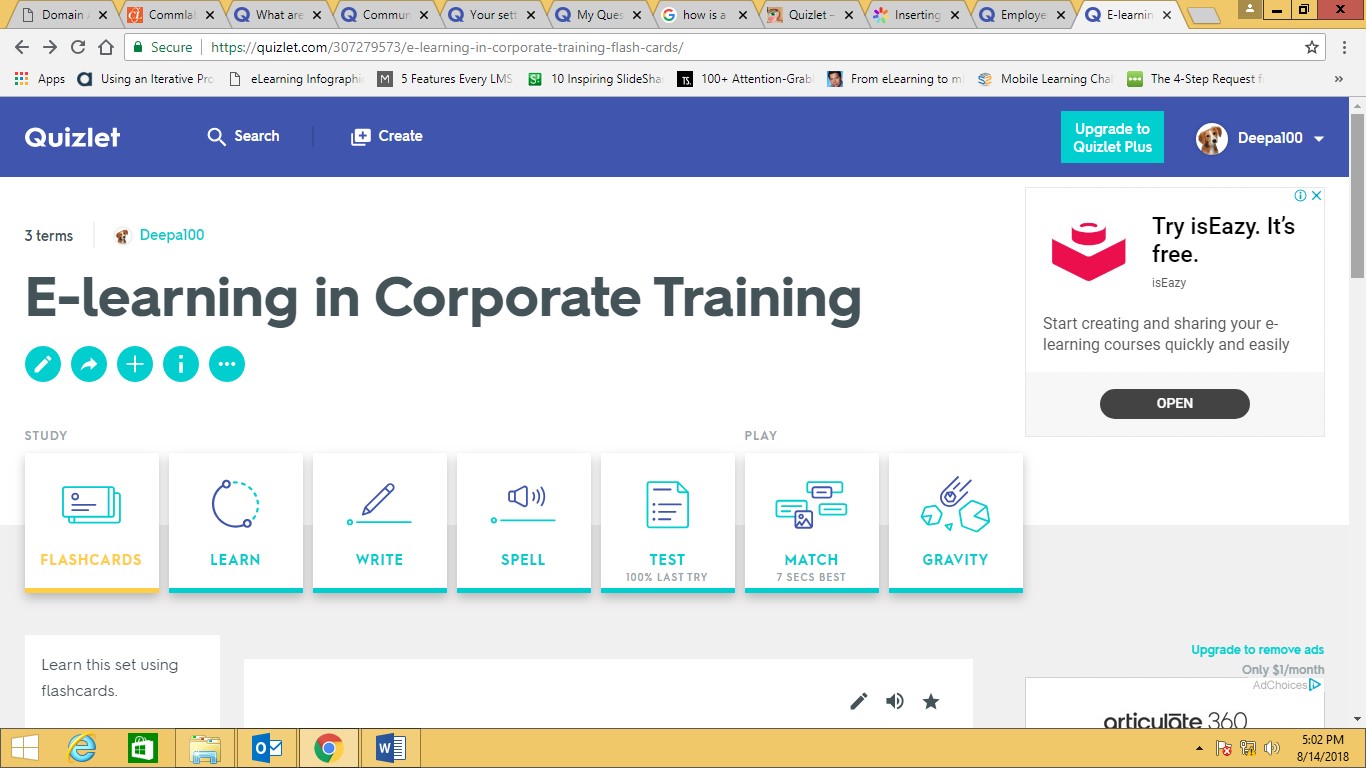 Pep up PPT's with iSpring and Quizlet to Promote UGC