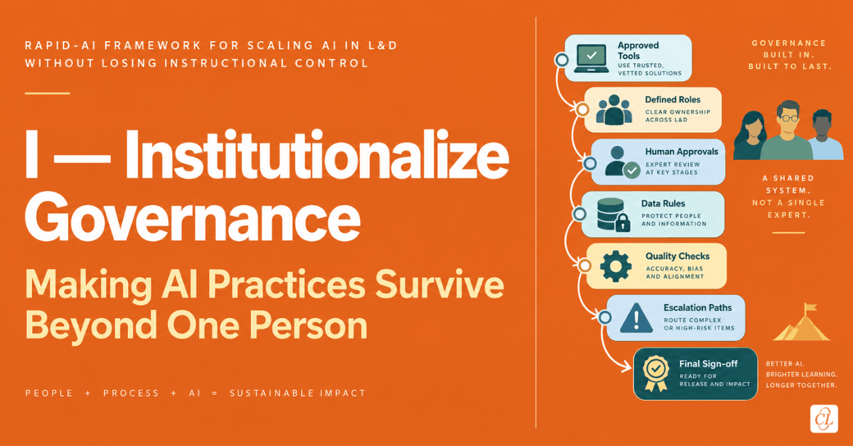 Institutionalize Governance: Making AI Practices Survive Beyond One Person