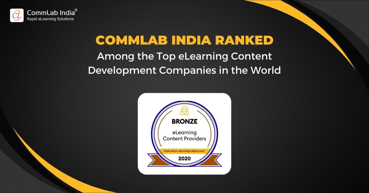 CommLab India Wins the Bronze Award Among the Top eLearning Content Development Companies for 2020