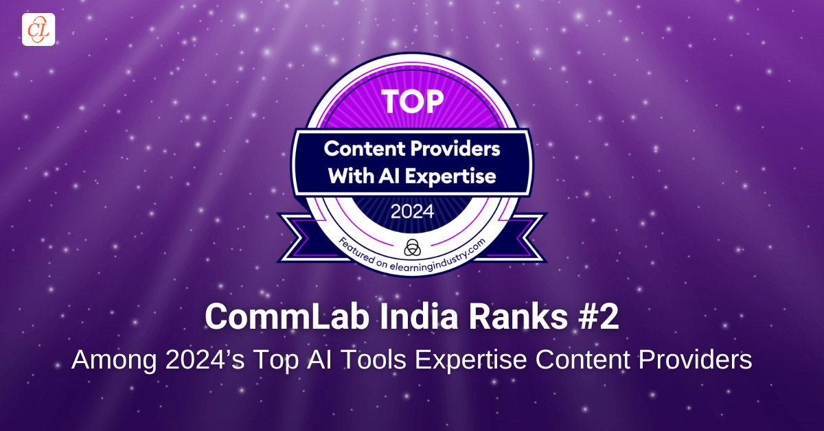 CommLab India Ranks #2 Among the Top AI Tools Expertise Content Providers